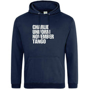 Teemarkable! Charlie Uniform November Tango Hoodie Navy Blue / Small - 96-101cm | 38-40"(Chest)