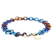 Ti2 Titanium Chainmail Bracelet - Denim Blue