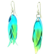 Ti2 Titanium Large Wild Orchid Drop Earrings - Green