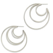 Ti2 Titanium Large Wire Fan Hoops - Natural Silver