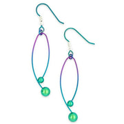 Ti2 Titanium Momentum Drop Earrings - Green