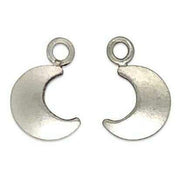 Ti2 Titanium Moon Charms - Natural Brushed Silver