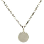 Ti2 Titanium Small Circular Plain Disc Pendant - Silver