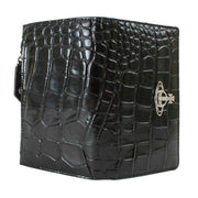 Vivienne Westwood Croc Slim Flap Card Holder - Black