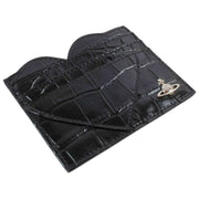 Vivienne Westwood Emboss Croc Heart Card Holder - Black