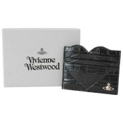 Vivienne Westwood Emboss Croc Heart Card Holder - Black