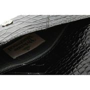 Vivienne Westwood Embossed Croc Envelope Clutch Bag - Black