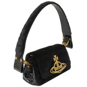 Vivienne Westwood Quilted Velvet Hazel Small Handbag - Black