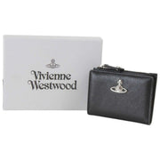 Vivienne Westwood Porte-cartes en cuir souple à rabat fin - Noir