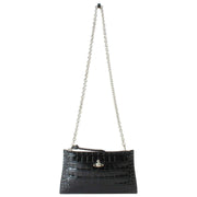 Vivienne Westwood Petite pochette plate zippée à motif croco - Noir