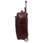 Ashwood Leather Cabin Size Weekend Trolley Bag - Brown