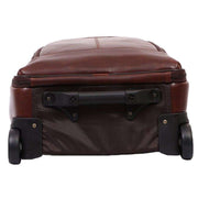Ashwood Leather Cabin Size Weekend Trolley Bag - Brown