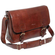 Ashwood Leather Chelsea Veg Tan Jasper Double Clasp Laptop Satchel - Brown