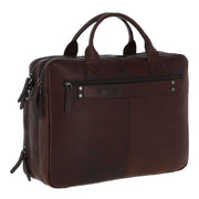 Ashwood Leather Windmere Heavy Duty Double Zip Laptop Bag - Brown