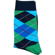 Bassin and Brown Argyle Socks - Blue/Green/Turquoise