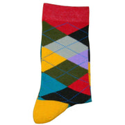 Bassin and Brown Argyle Socks - Multi-colour