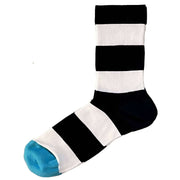 Bassin and Brown Block Stripe Socks - Black/White/Blue