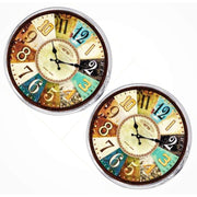 Bassin and Brown Clock Face Cufflinks - Beige/Brown/Blue