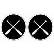 Bassin and Brown Crossed Oars Cufflinks - Black/White