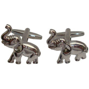 Bassin and Brown Elephant Cufflinks - Silver