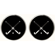 Bassin and Brown Hockey Sticks Cufflinks - Black/White