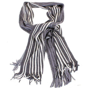 Bassin and Brown Lawton Striped Wool Scarf - Black/White/Grey