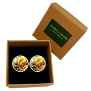 Bassin and Brown Leopard Family Cufflinks - Yellow/Green