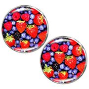 Bassin and Brown Mixed Berries Cufflinks - Red/Blue