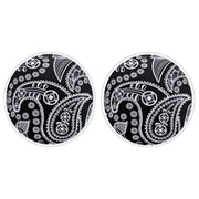 Bassin and Brown Paisley Cufflinks - Black/White