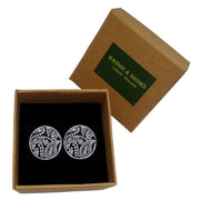 Bassin and Brown Paisley Cufflinks - Black/White