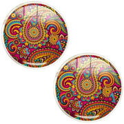 Bassin and Brown Paisley Cufflinks - Wine/Yellow