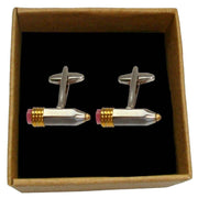 Bassin and Brown Pencil Cufflinks - Silver/Gold