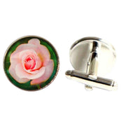 Bassin and Brown Rose Cufflinks - Pink