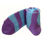 Bassin and Brown Striped Midcalf Socks - Purple/Blue