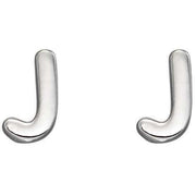 Beginnings J Initial Stud Earrings - Silver