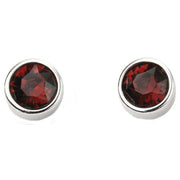 Beginnings January Swarovski Birthstone Earrings - Silver/Burgundy