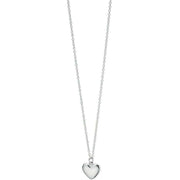 Beginnings Small Puffed Heart Necklace - Silver