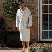 Bown of London Terry NUA Cotton Towelling Dressing Gown - Light Grey