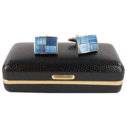 David Van Hagen 2-Tone Rectangle Cufflinks - Blue