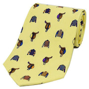 David Van Hagen Racing Colours and Saddles Country Silk Tie - Pastel Yellow