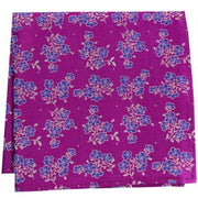 David Van Hagen Small Flowers Silk Pocket Square - Magenta Pink