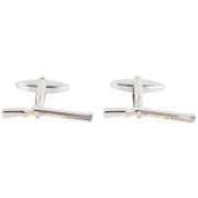 David Van Hagen Two Tone Shotgun Cufflinks - Silver/Gold