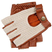 Dents Cleave Crochet Fingerless Driving Gloves - Highway Tan