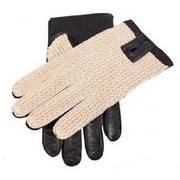 Dents Cotton Crochet Back Driving Gloves - Black