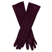 Dents Long Touchscreen Faux Suede Gloves - Plum