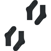 Esprit Fine Dot 2 Pack Socks - Black