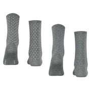 Esprit Fine Dot 2 Pack Socks - Light Grey Mel