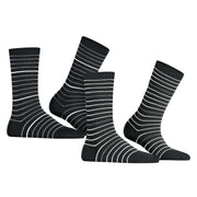 Esprit Fine Stripe 2 Pack Socks - Black