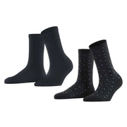 Esprit Playful Dot 2 Pack Socks - Black