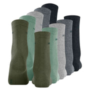 Esprit Solid Mix 5 Pack Socks - Green/Grey Mix